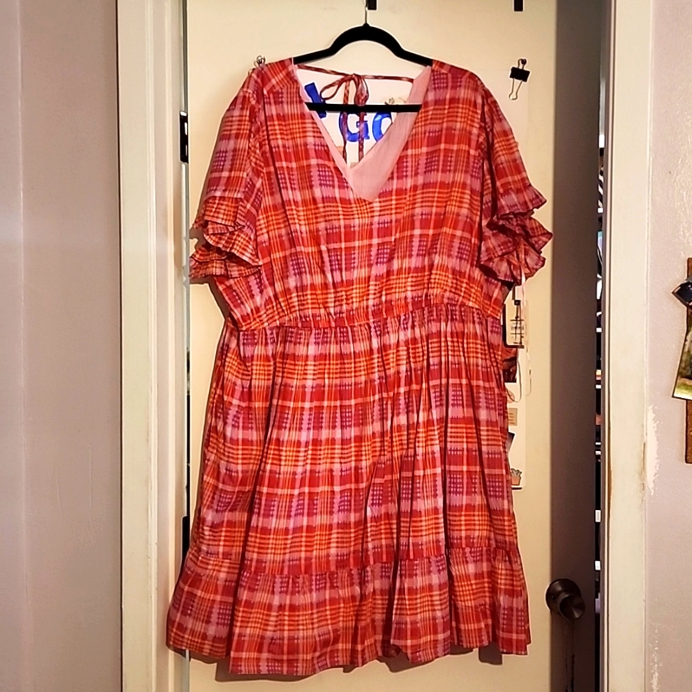 Terra & Sky Printed V Neck Dress